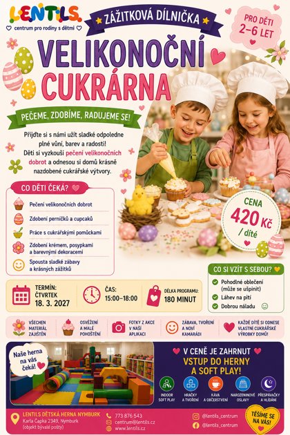 Zážitková dílnička Velikonoční cukrárna, plakát