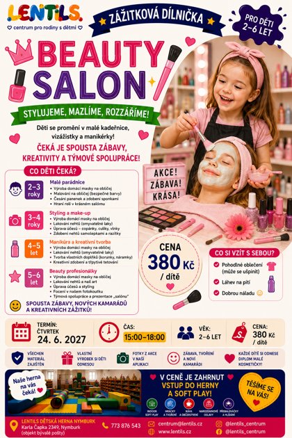 Zážitková dílnička Beauty salon, plakát