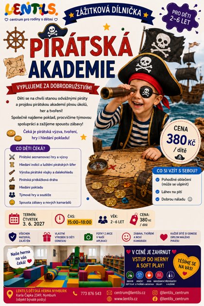Zážitková dílnička Pirátská akademie, plakát