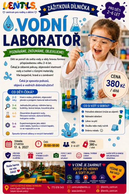 Zážitková dílnička Vodní laboratoř, plakát