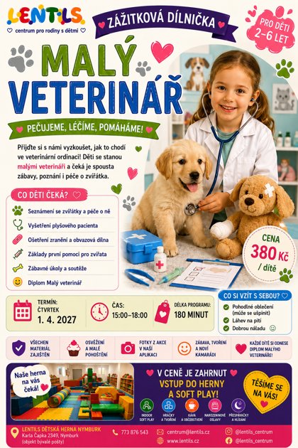 Zážitková dílnička Malý veterinář, plakát