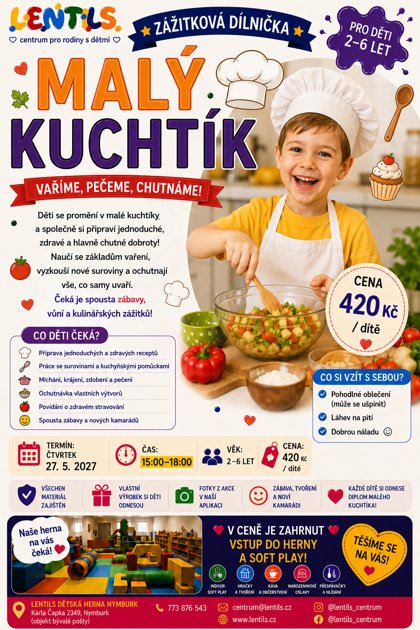 Zážitková dílnička Malý kuchtík, plakát