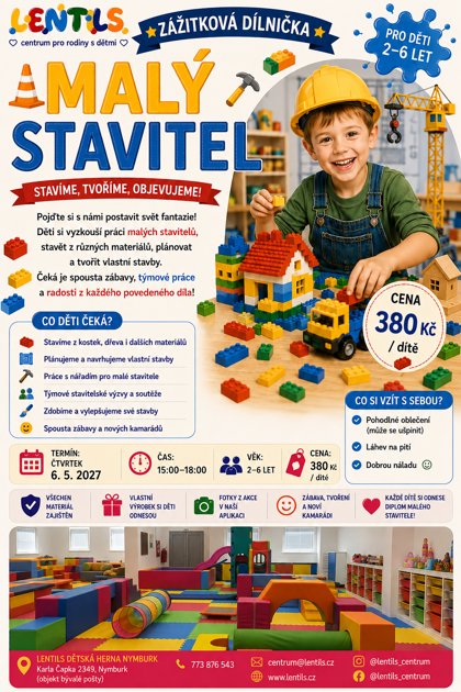 Zážitková dílnička Malý stavitel, plakát