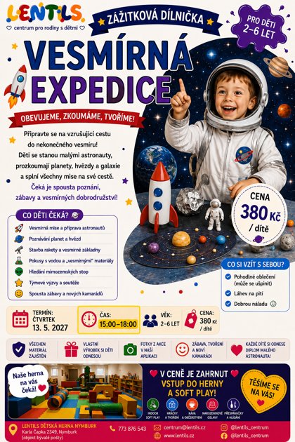 Zážitková dílnička Vesmírná expedice, plakát