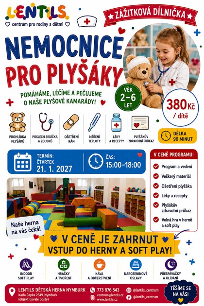 Zážitková dílnička Nemocnice pro plyšáky, plakát