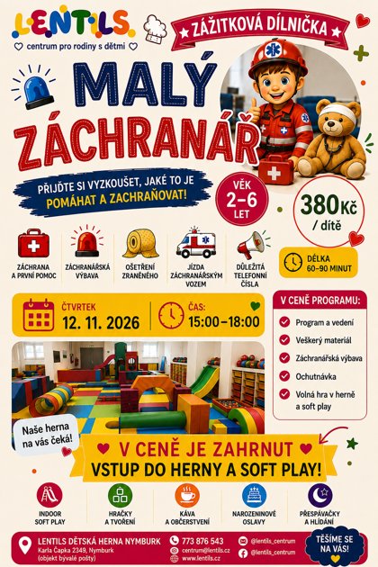 Zážitková dílnička Malý záchranář, plakát