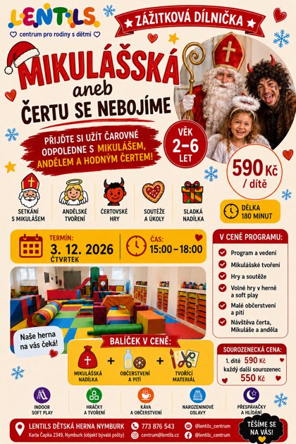Zážitková dílnička Mikulášská aneb čertu se nebojíme, plakát