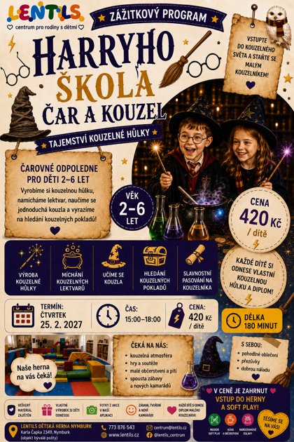 Zážitková dílnička Harryho škola čar a kouzel, plakát