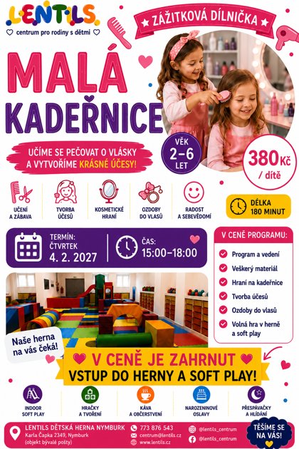 Zážitková dílnička Malá kadeřnice, plakát